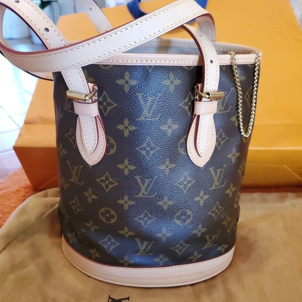 Louis Vuitton Monogram Brown Cream Shoulder Bag - Picture 1 of 5